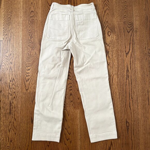 Everlane The Utility Straight Leg Pant High Waist in Bone, Size 00 - Picture 3 of 4